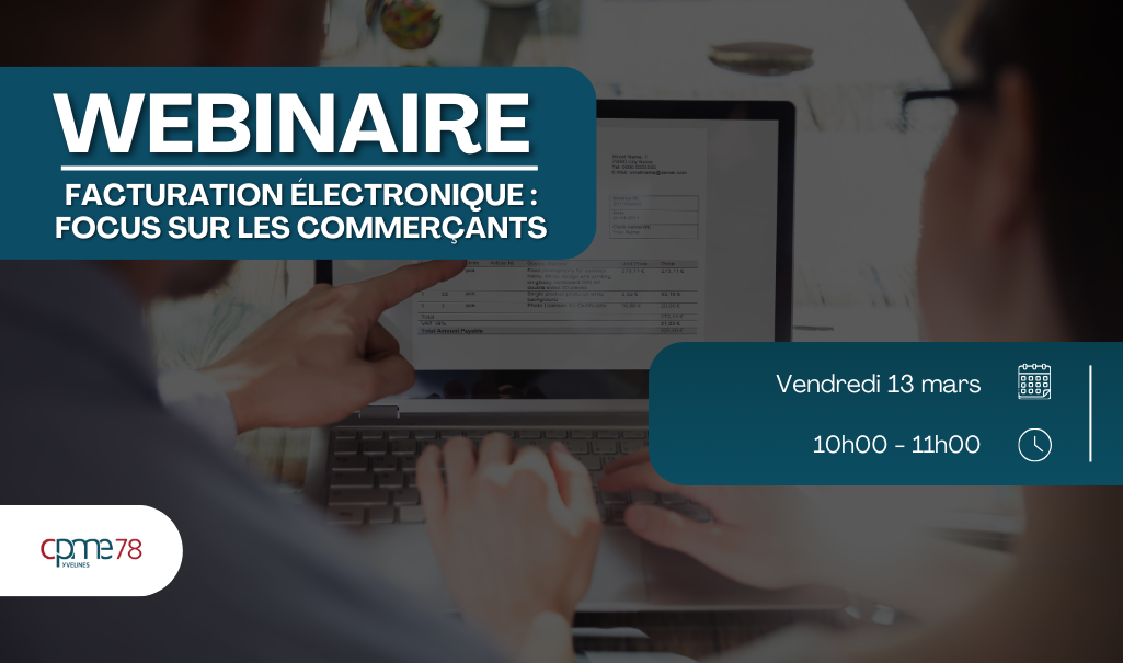 Visuel du Webinaire Facturation Electronique du 13 mars